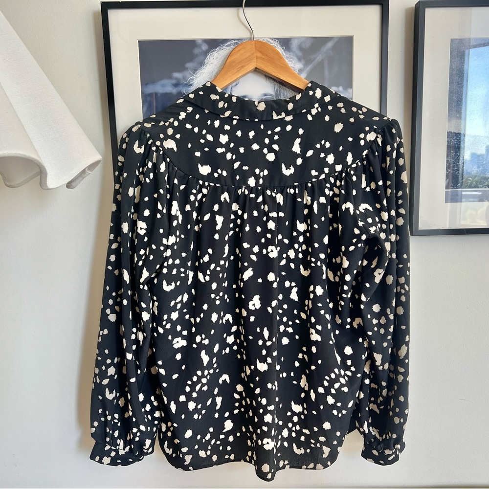 Topshop Monochrome Speckled Blouse - Picture 5 of 6